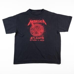 Metallica Atlanta Tour T Shirt 2009 Show your scars Black Band Tee Mens L